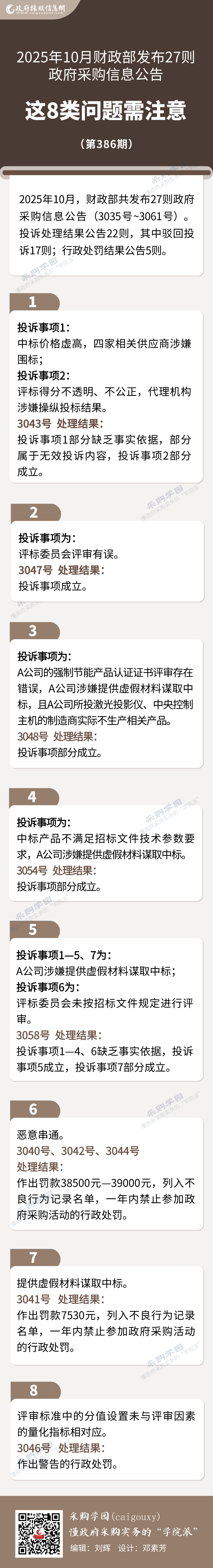 【图说政采】10月财政部信息公告，8类问题需注意.jpg